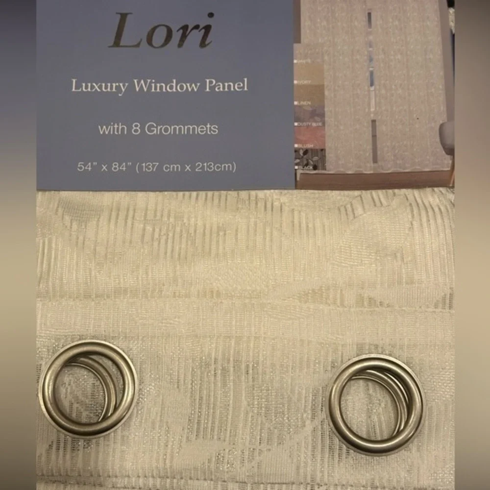 White Sheer Curtains Set of 2 panel 8 Grommets 54”x84”